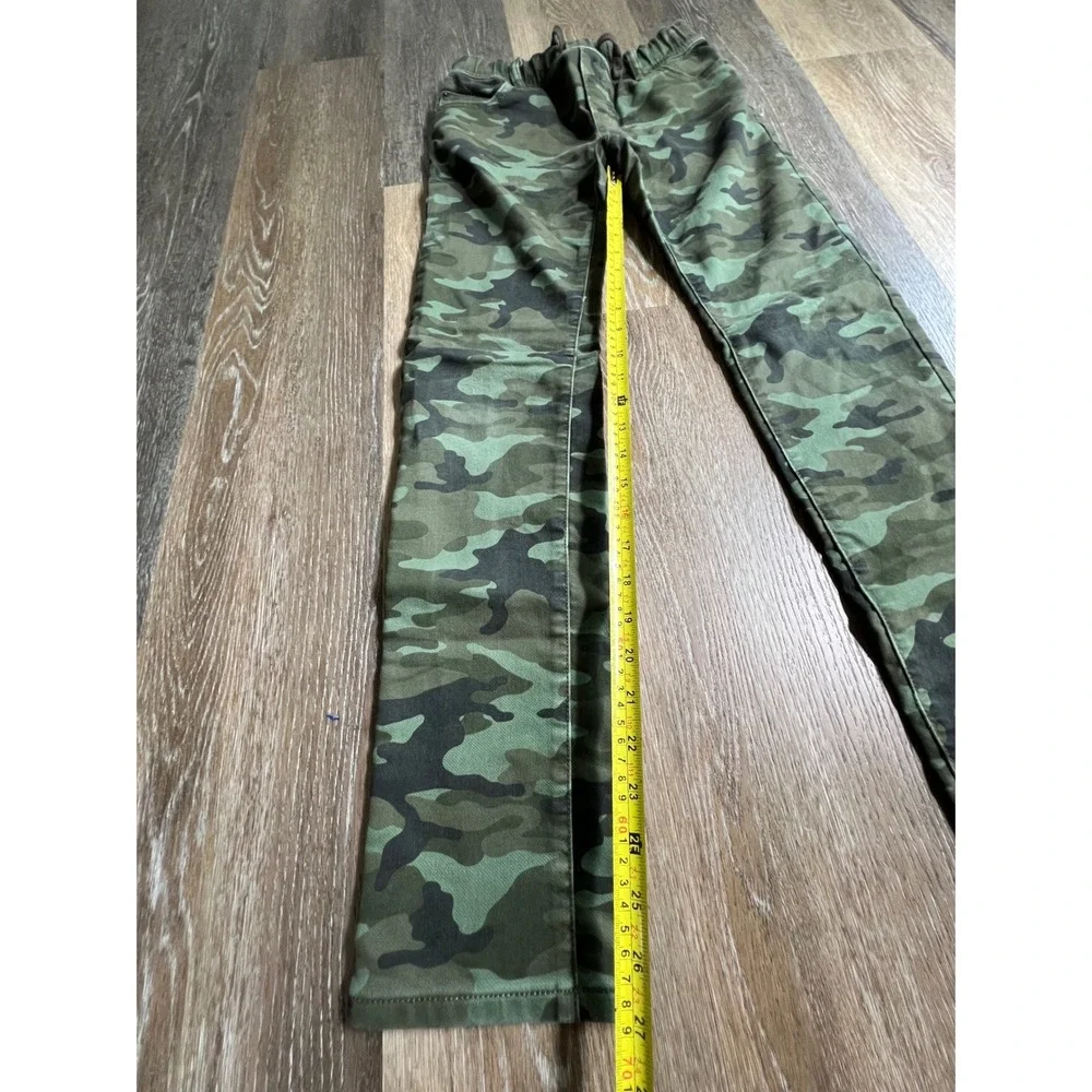 Gap Stretch Slim Pants Kids XXL Green Camo Drawstring Waist Utility